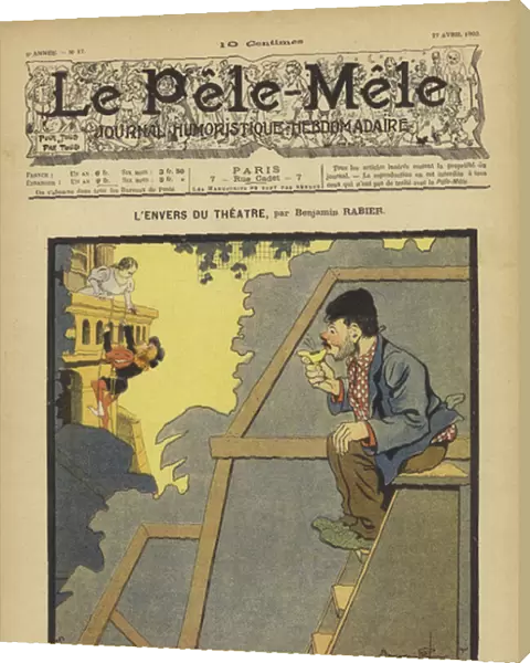 L envers du theatre. Illustration for Le Pele-Mele, 1902 (colour litho)