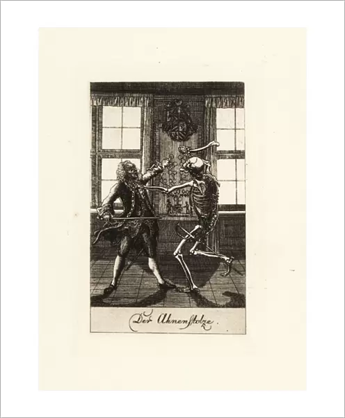The skeleton of Death in a duel with a noble gentleman. 1792. 1926 (engraving)