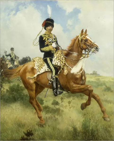 Portrait of Colonel A. G. Lucas, of the Suffolk Yeomanry, on Horseback, 1898 (oil on canvas)