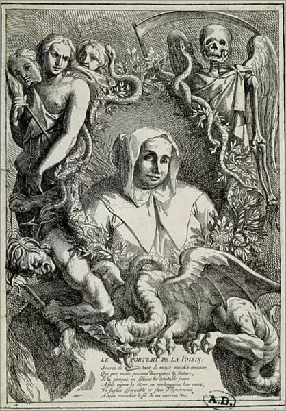 Catherine Deshayes, wife Monvoisin and nicknamed La Voisin (1640-1680) - engraving, 17th century