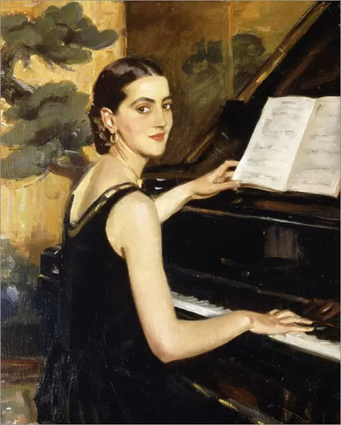 The Pianist, (oil on canvas)