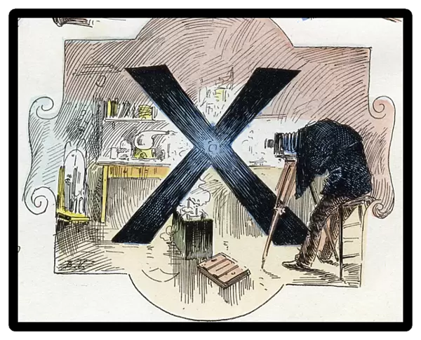 Letter X (folding and x-rays). 1908 (chromolithograph)