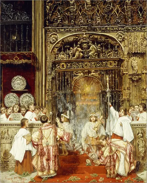 A Feast Day, 1890 (oil on panel)