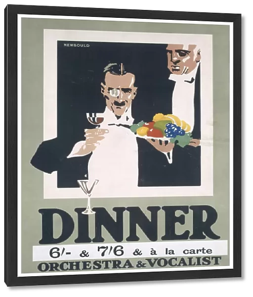 Advertisement for Dinner and Orchestra and Vocalist (colour litho)