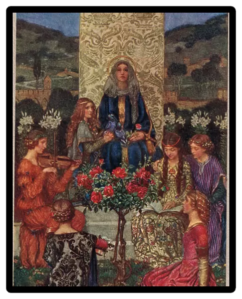 Our Lady Sings Magnificat, illustration from The Book of Old English Songs and Ballads, published by Stodder and Houghton, c. 1910 (colour litho)