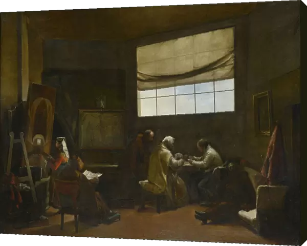 Artists Workshop Painting by Francois Marius Granet (1775-1849) Dim 80x100 cm Musee des Beaux Arts Palais Longchamp
