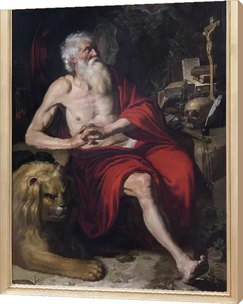 Saint Jerome meditating, Painting attributed to Artus Wolffort (1581-1641). Photography, KIM Youngtae, Lyon, Musee des Beaux Arts de Lyon