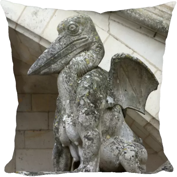Chimere adorning the large porch of the courtyard of honor of the castle of Pierrefonds, Sculpture by Emmanuel Fremiet (1824-1910). Photography, KIM Youngtae, Pierrefonds, Oise, Picardie, France