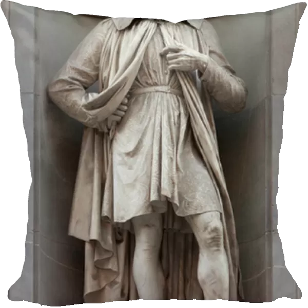 Statue of Michael Angel (Michelangelo di Lodovico Buonarroti Simoni) (1475-1564), painter, sculptor, Italian architect of the Renaissance, Sculpture by Emilio Santarelli (1801-1886)