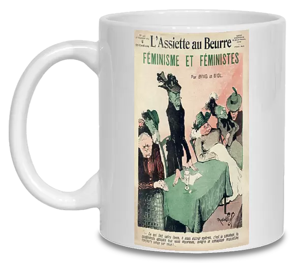 Feminist Cartoon, Cover of French Satirical Magazine L Assiette au Beurre, 18th September 1909 (colour litho)