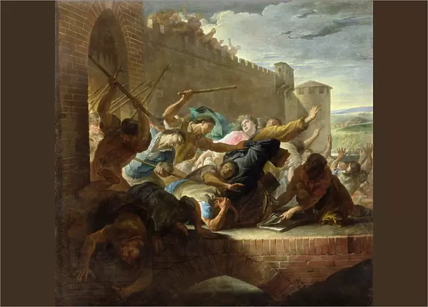 Expulsion of the Huguenots of Toulouse after the Capture of the Town by the Prince of Condes Supporters in 1562, 1727 (oil on canvas)