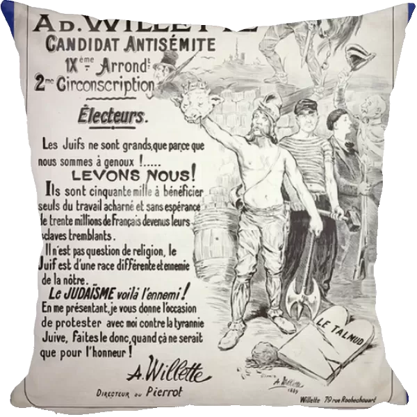 Poster promoting the election of the artist in the Legislative Elections of September 1889 (litho)