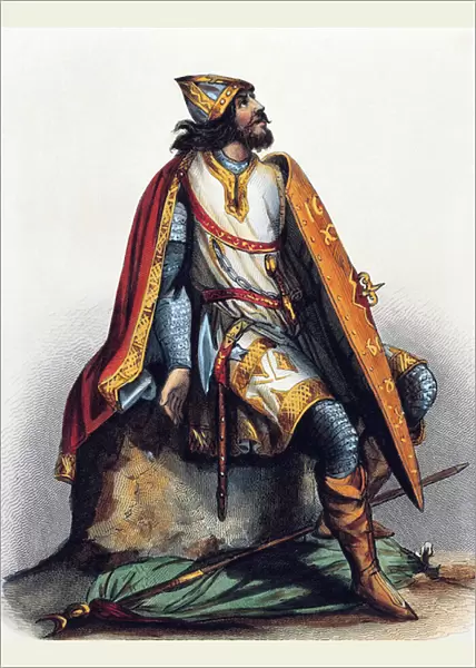 Charles Martel (colour engraving)