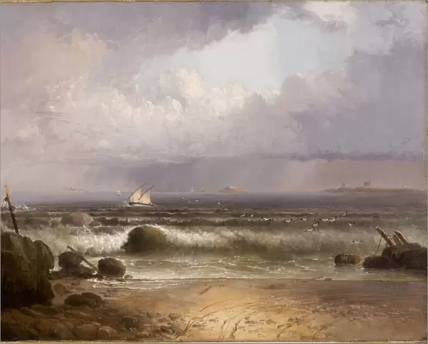 Coming Squall (Nahant Beach with a Summer Shower), 1835 (oil on canvas mounted on cradled panel)