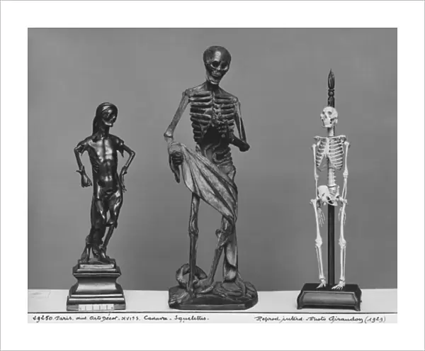 Corpse, skeletons (wood & bronze) (b  /  w photo)
