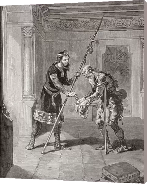 Robert II of France, aka The Pious, giving alms to a poor man