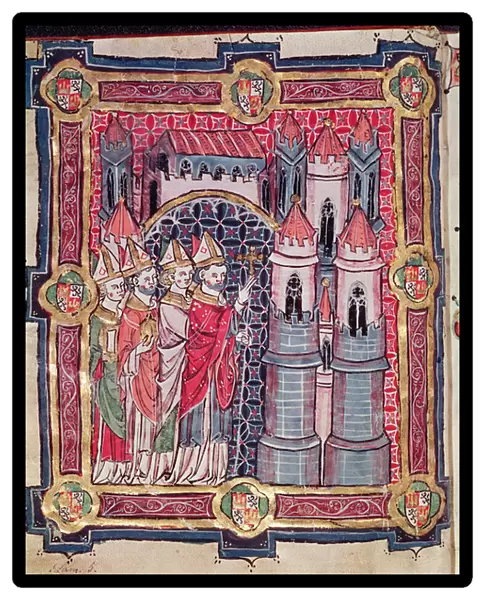 A Bishop Blessing a Diocese, from the manuscript Liber Testamentorum (vellum)
