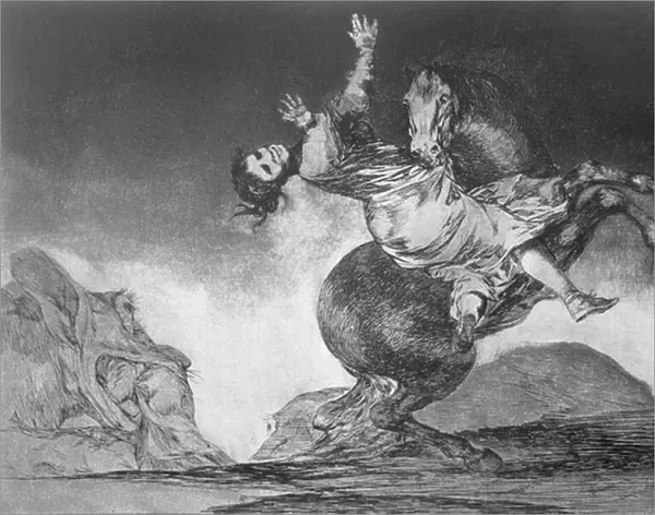 Abducting horse, plate 10 of Proverbs, 1819-23, pub. 1864 (etching)