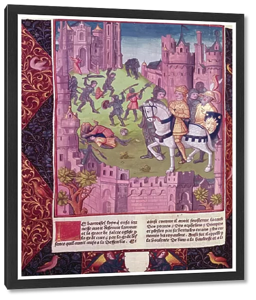 Scene from the life of Louis VI the Fat, son of Philip I, from the manuscript Chroniques de France, printed by A. Verard, 1493 (hand-coloured print)