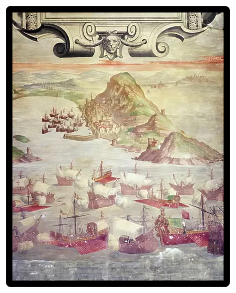 The taking of ten British ships in Marbella in 1563 by the Alvaro de Bazans fleet, during the reign of Philip II of Spain (fresco)