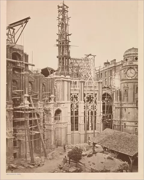 Chateau de St. -Germain-en-Laye, interior court, Chapelle, 1862-67 (albumen silver print from glass negative)