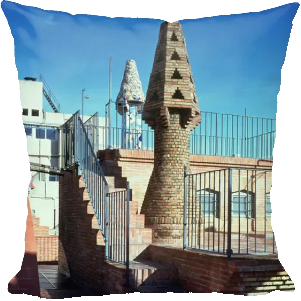 View of the chimneys on the western sector of the roof of the palace, 1885-89 (photo)