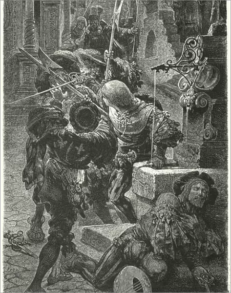 Clash between students and Landsknechts in Erfurt, 1510 (engraving)