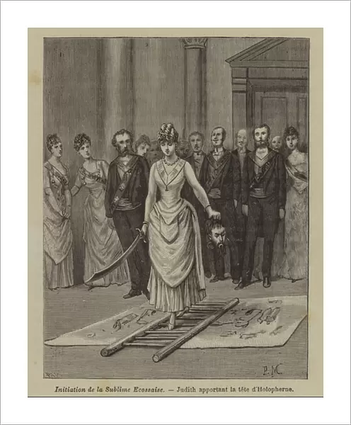 Initiation ceremony in a womens lodge (engraving)