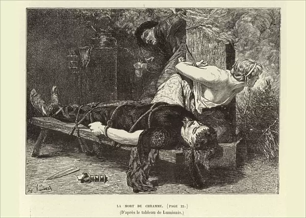 La Mort de Chramme. The death of Chram, son of Chlothar I, King of the Franks, 561 (engraving)