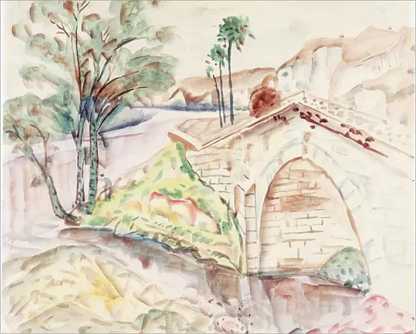 The Bridge (pencil, watercolour on paper)