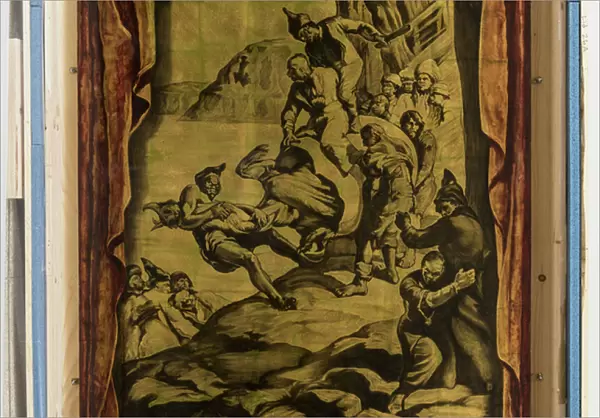 Detail from Aventures de Simbad de Marin: Meurtre de Jeune Rokh, 1924 (oil and gold leaf on panel)
