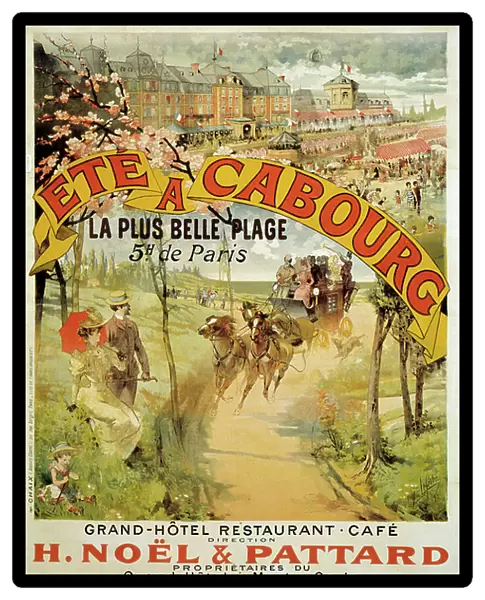 Ete a Cabourg Advertising poster for the seaside and hydrothermal resort of Cabourg, 1893