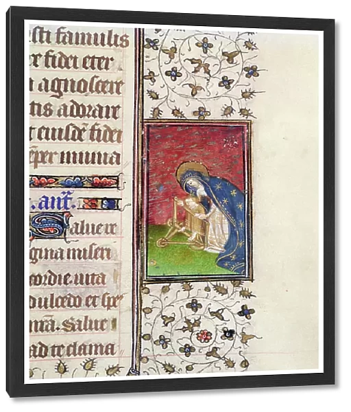 Ms 62, f. 205r: Virgin and Child, detail from a French Book of Hours, c. 1445-50 (vellum)