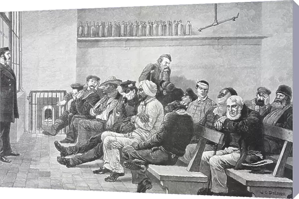 Men Waiting to See the Doctor at the Seamen's Hospital and Apothecary, Well Street, London