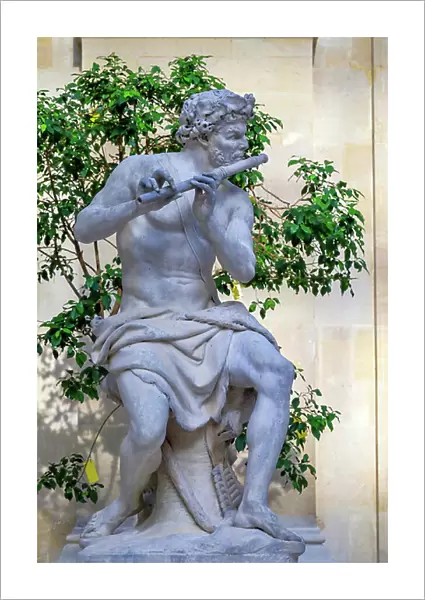 Faun playing the Flute, 1707-1709 (marble)