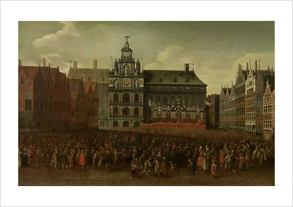 The Proclamation of the Peace of Munster on the Grote Markt in Antwerp, 1649 (oil on canvas)