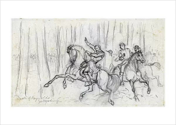 Death of Reynolds at Gettysburg 1863 (drawing)