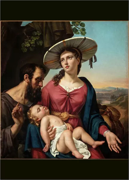 Rest at Flight to Egypt, 19th century (oil)