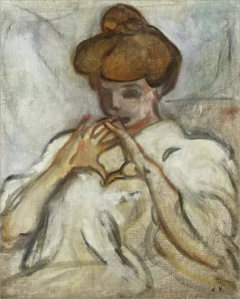 Woman with a Hair Chignon; Femme au Chignon, (oil on canvas)