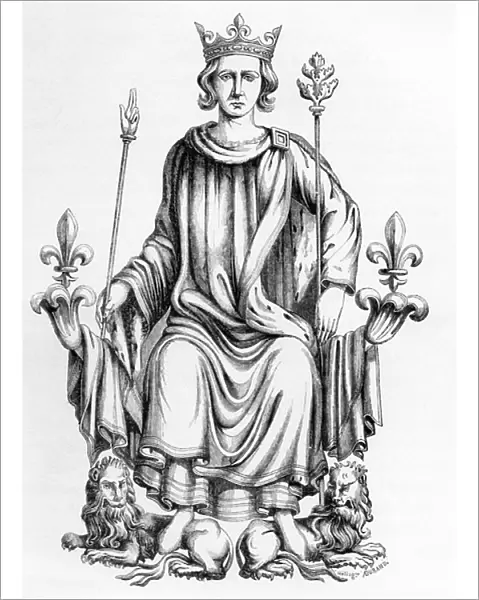 Charles VI, King of France, illustration from Recueil des Rois de France de Jean Du Tillet (engraving)