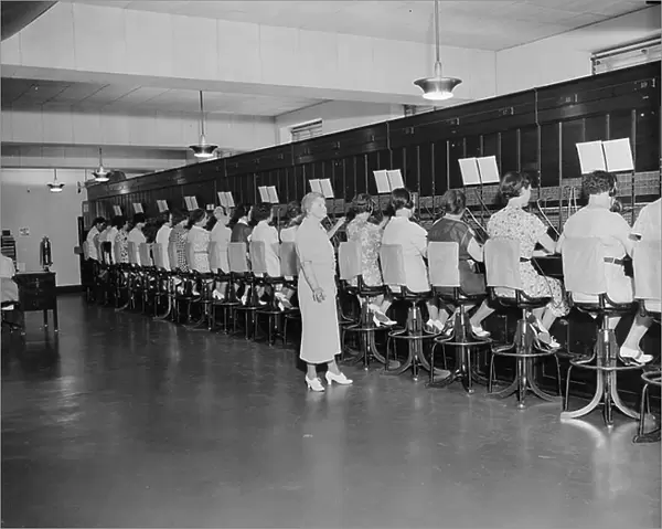 Switchboard Operators, U. S. Capitol Building, Washington DC, USA, July 1937 (b / w photo)