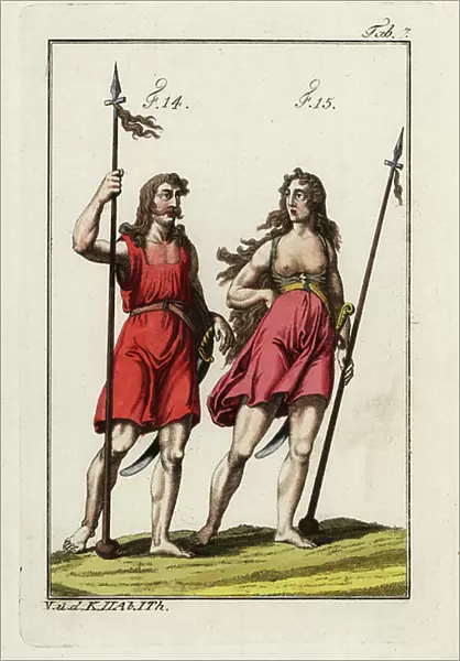 Caledonian man and woman. 1796 (engraving)