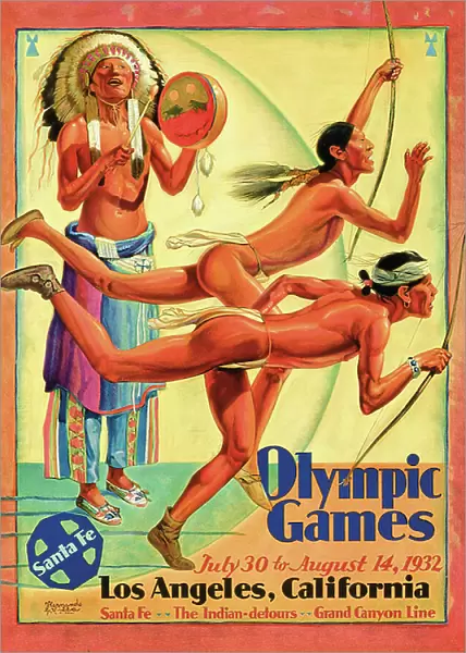 Poster advertising the 1932 Summer Olympic Games held in Los Angeles, California, 1932 (colour lithograph)
