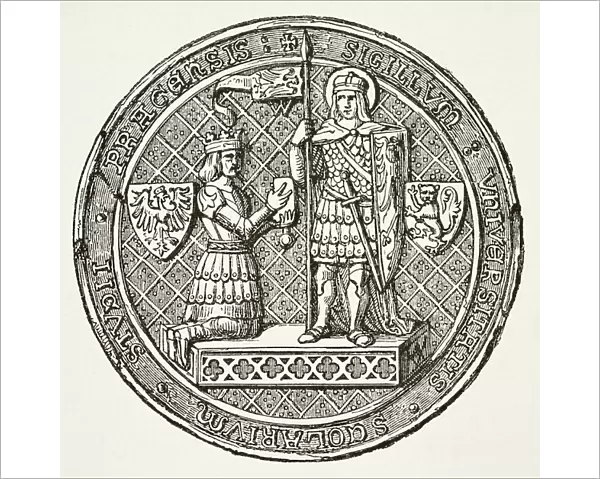 Seal of the University of Prague, from Science and Literature in The Middle Ages by Paul Lacroix pub. London 1878