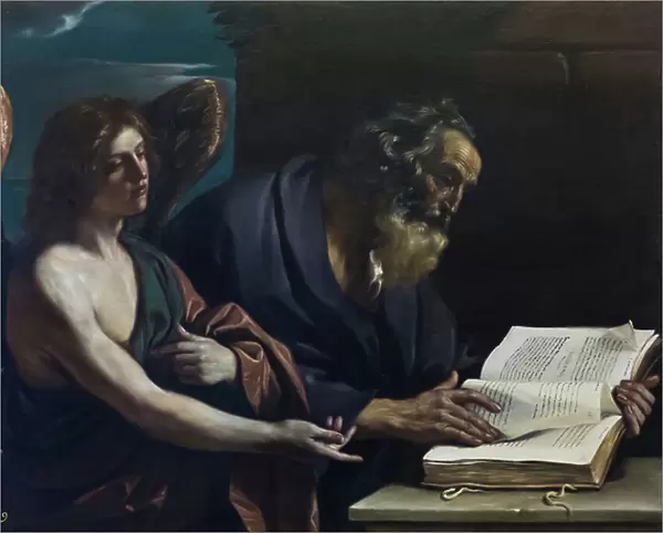 Saint Matthew and the angel, 17th century (oil on canvas)