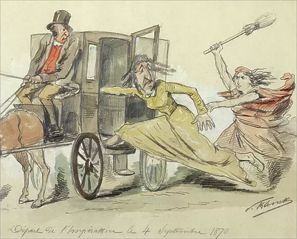 Departure of Empress Eugenie, September 4, 1870 (w / c and pencil)
