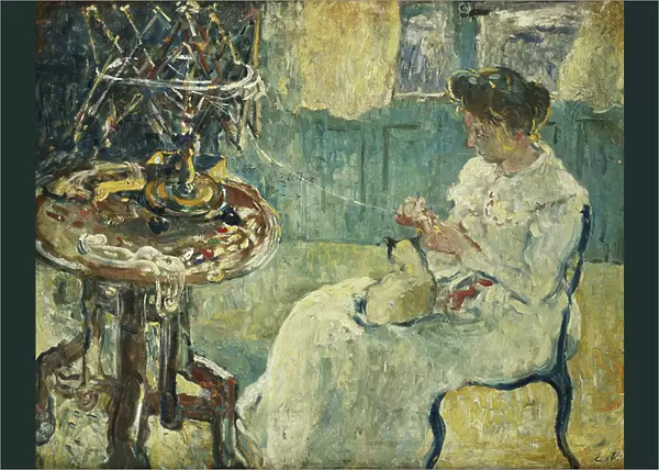 Woman with Reel; Femme au Devidoir, (oil on canvas)
