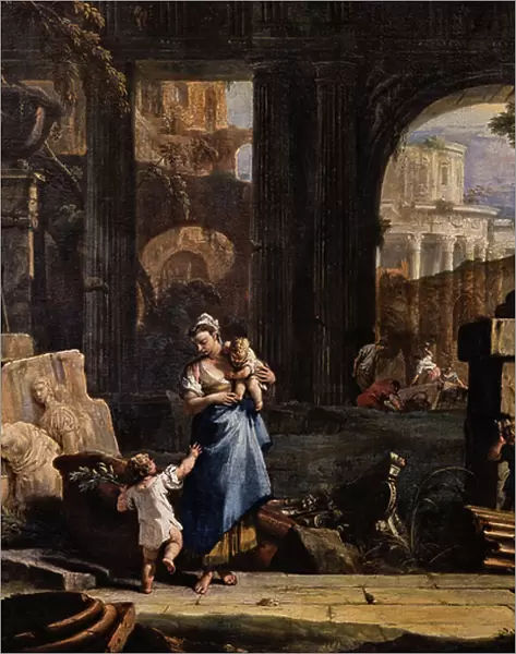 Perspective with ruins and figures, detail, 1720-29 (oil on canvas)