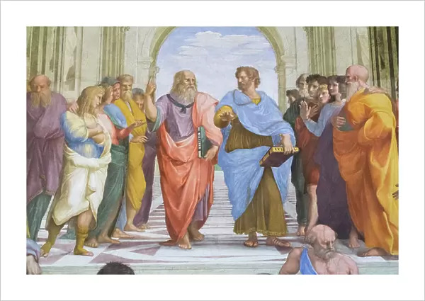 Aristotle and Plato: detail from the School of Athens in the Stanza della Segnatura, 1510-11 (fresco)