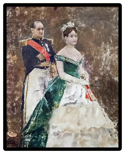 Jerome Bonaparte and his daughter Mathilde, 1889, (oil on canvas)